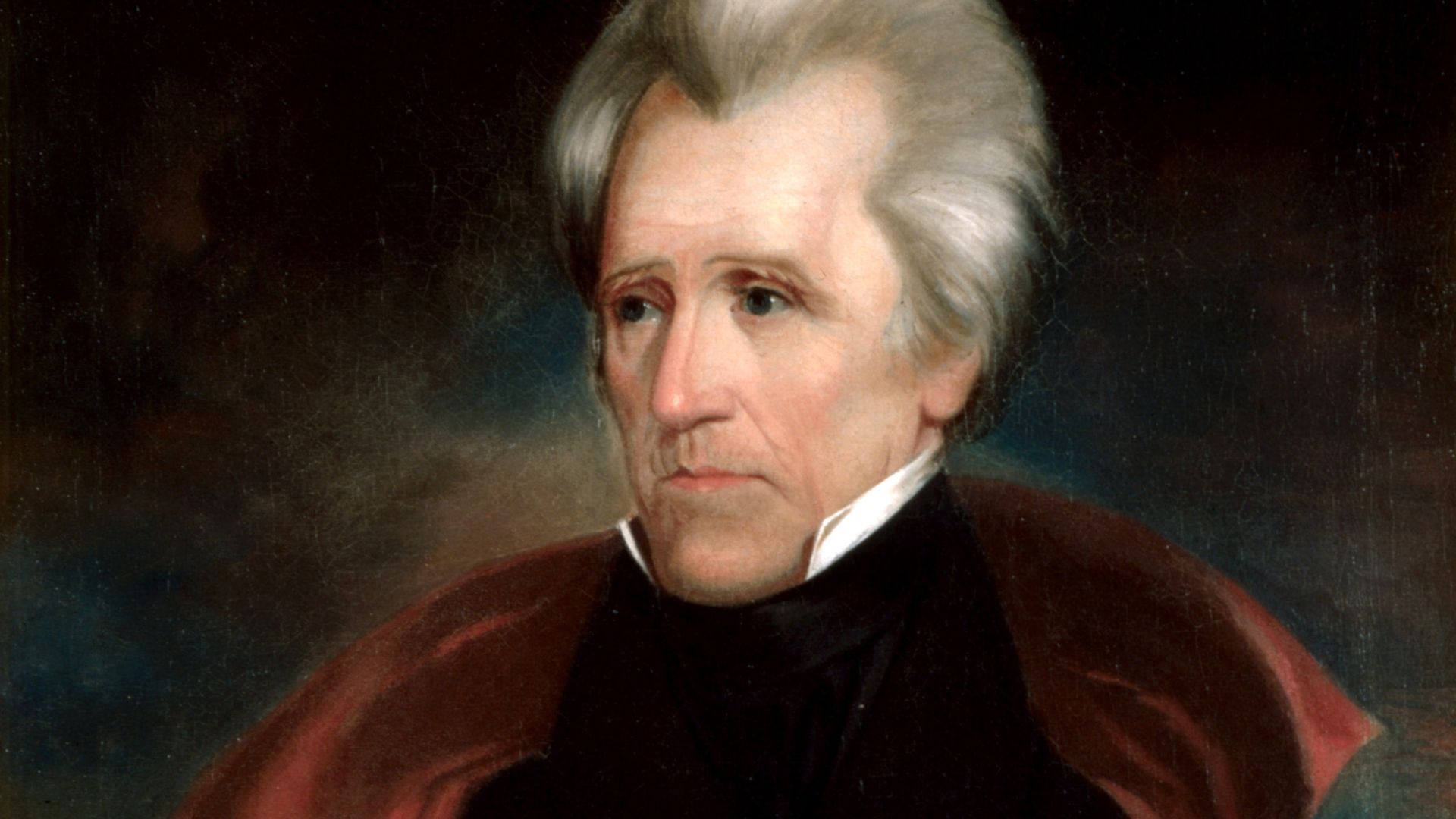 A painting of President Andrew Jackson.
