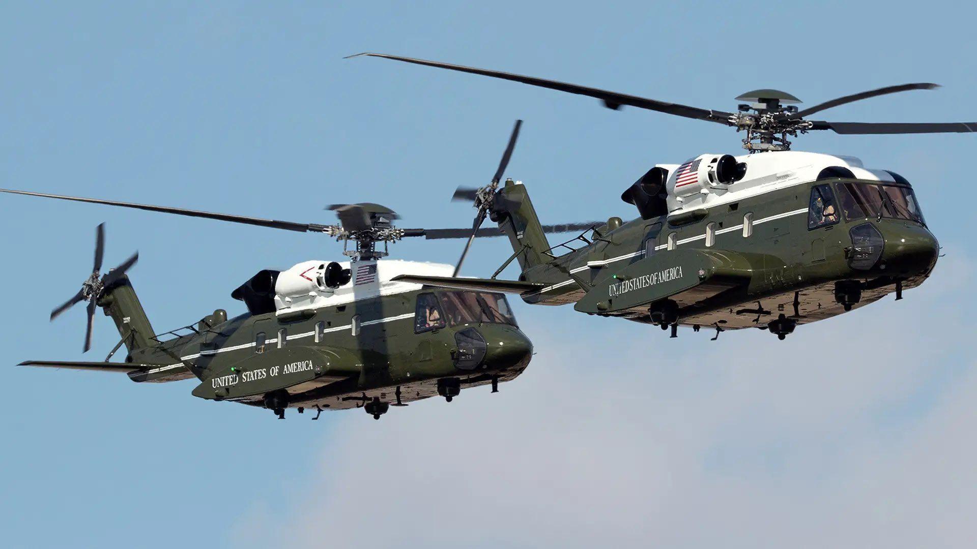 The VH-92 flying alongside the VH-3D.