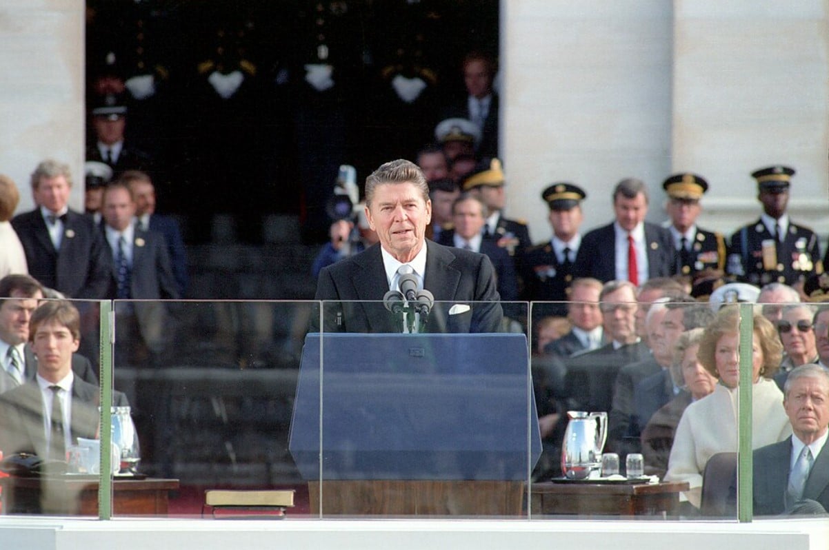 An image of former US President Ronald Reagan