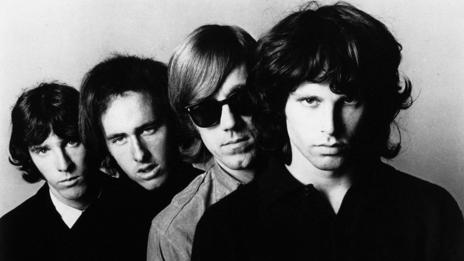 A black and white photo of the band The Doors in 1966.