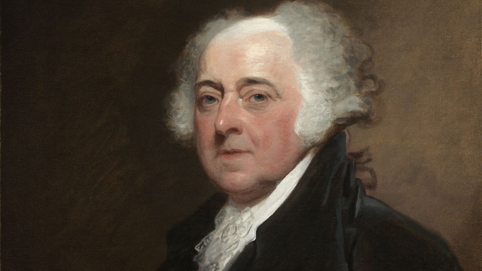 An 1800s painting portrait of John Adams by Gilbert Stuart.