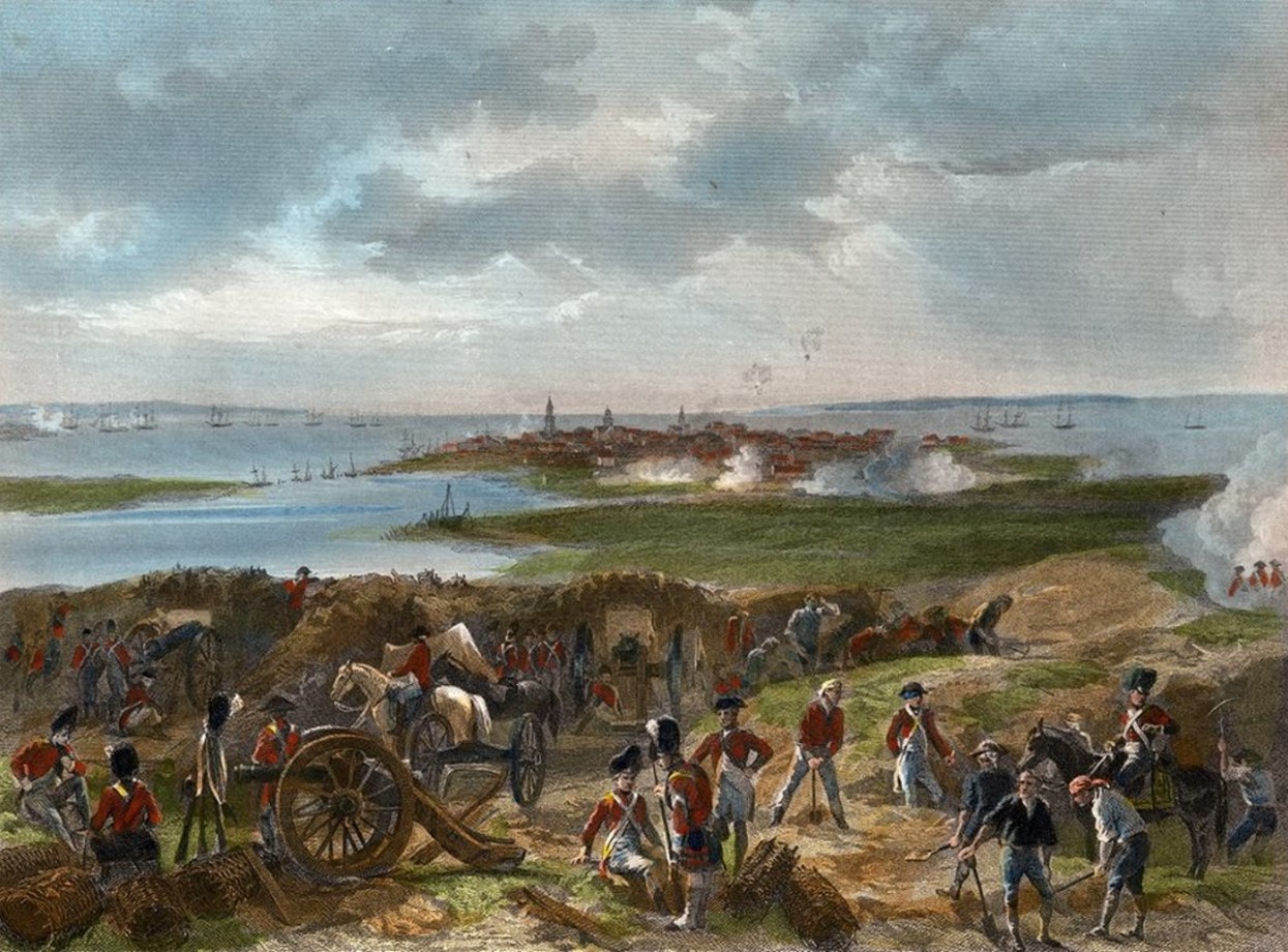Painting of the British siege of Charleston in May 1780, 1862