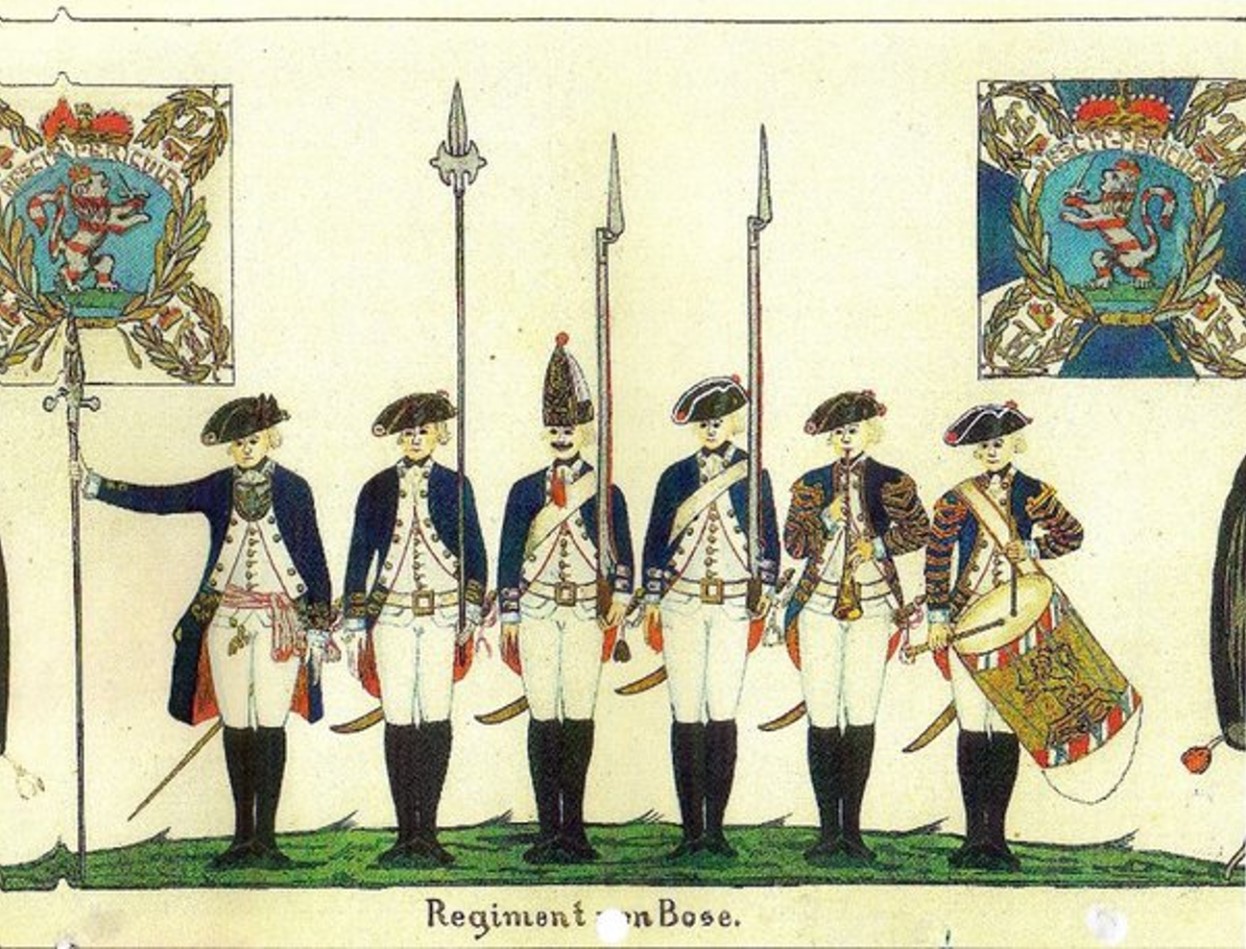 Depiction of several Hessians during the Revolutionary War