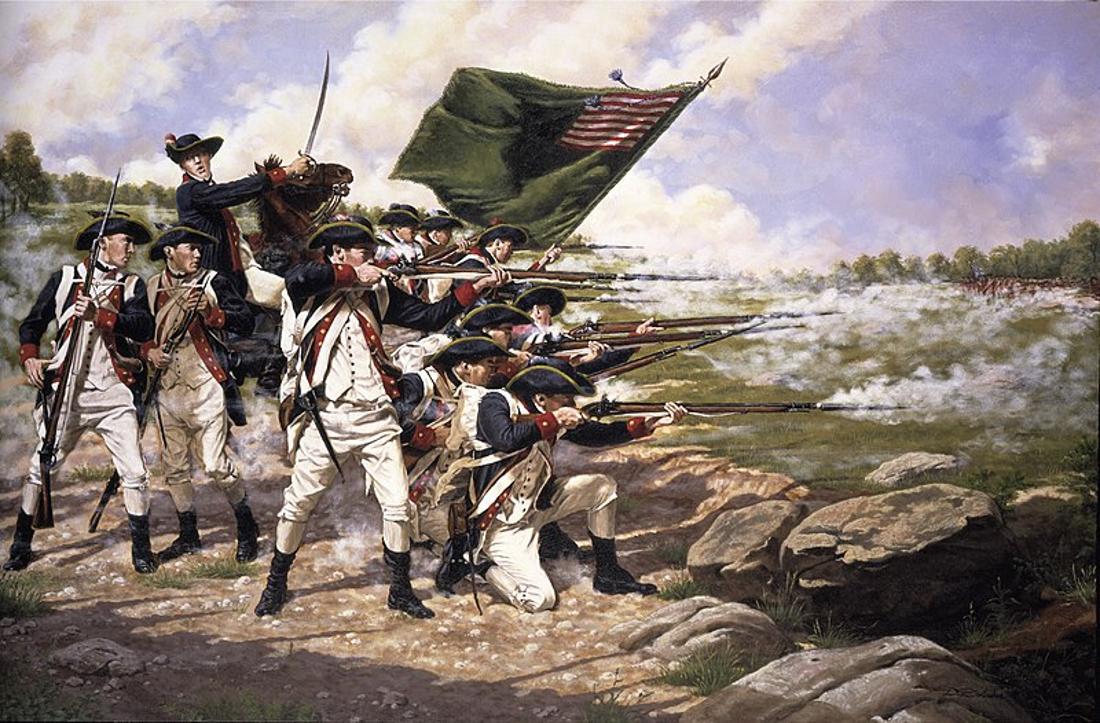 A painting of the Battle of Long Island by 21st-century artist Domenick D’Andrea