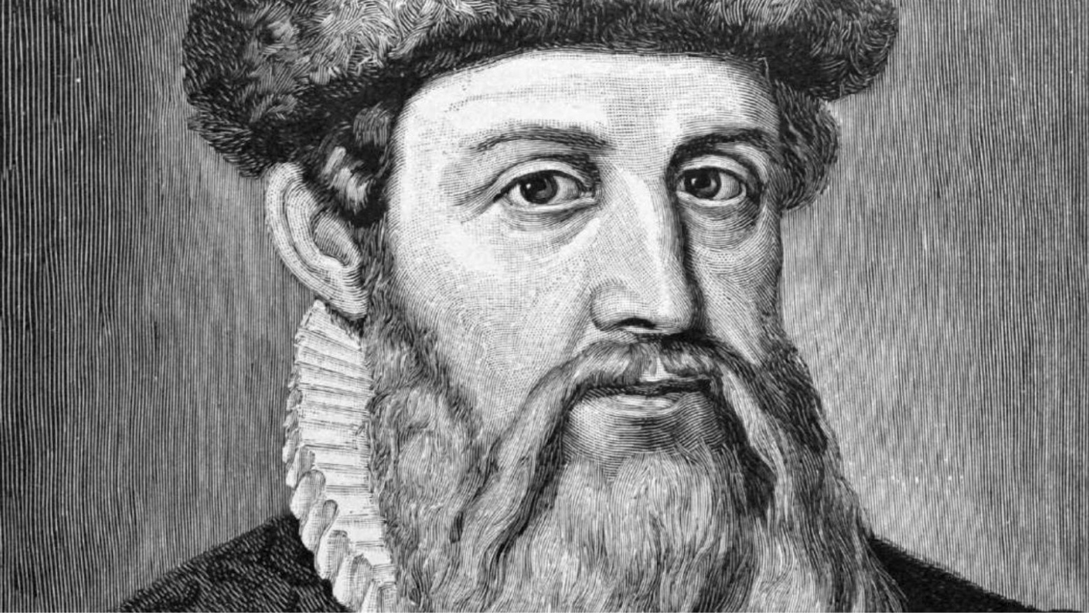 A portrait of Johannes Gutenberg.