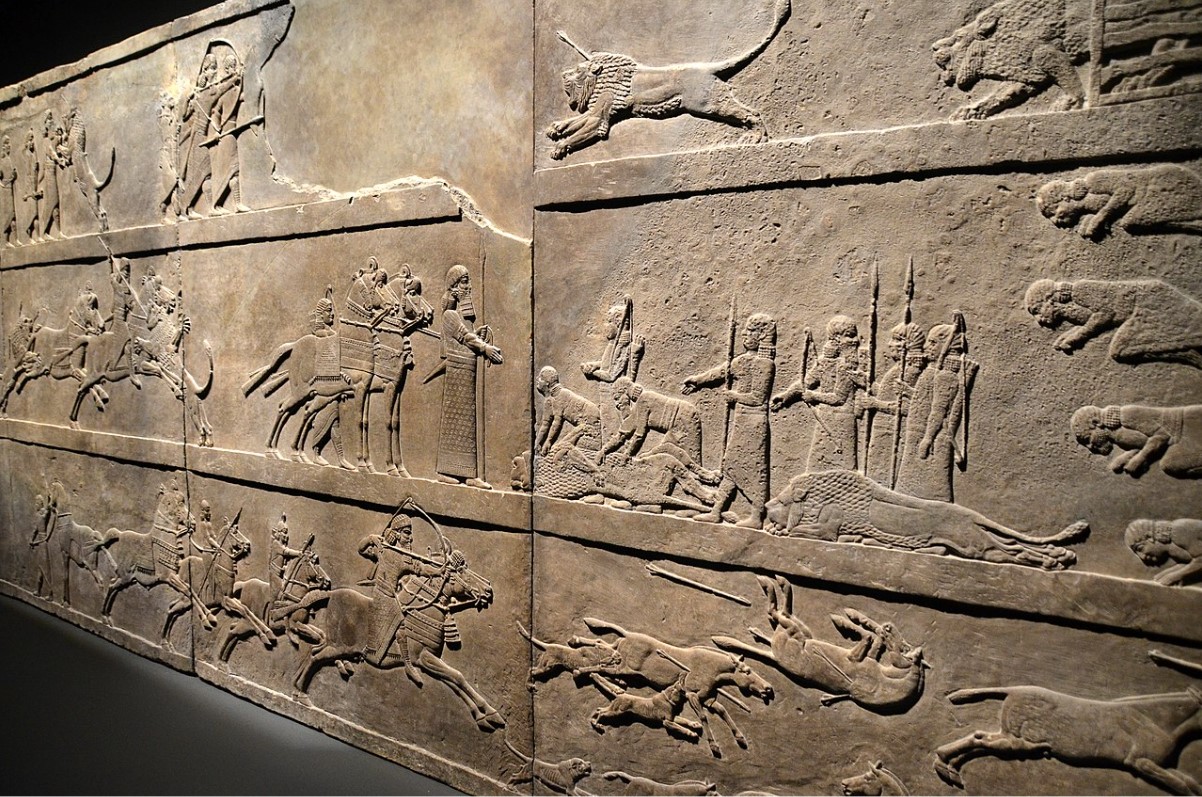 An image depicting the Assyrians at war with a rival empire