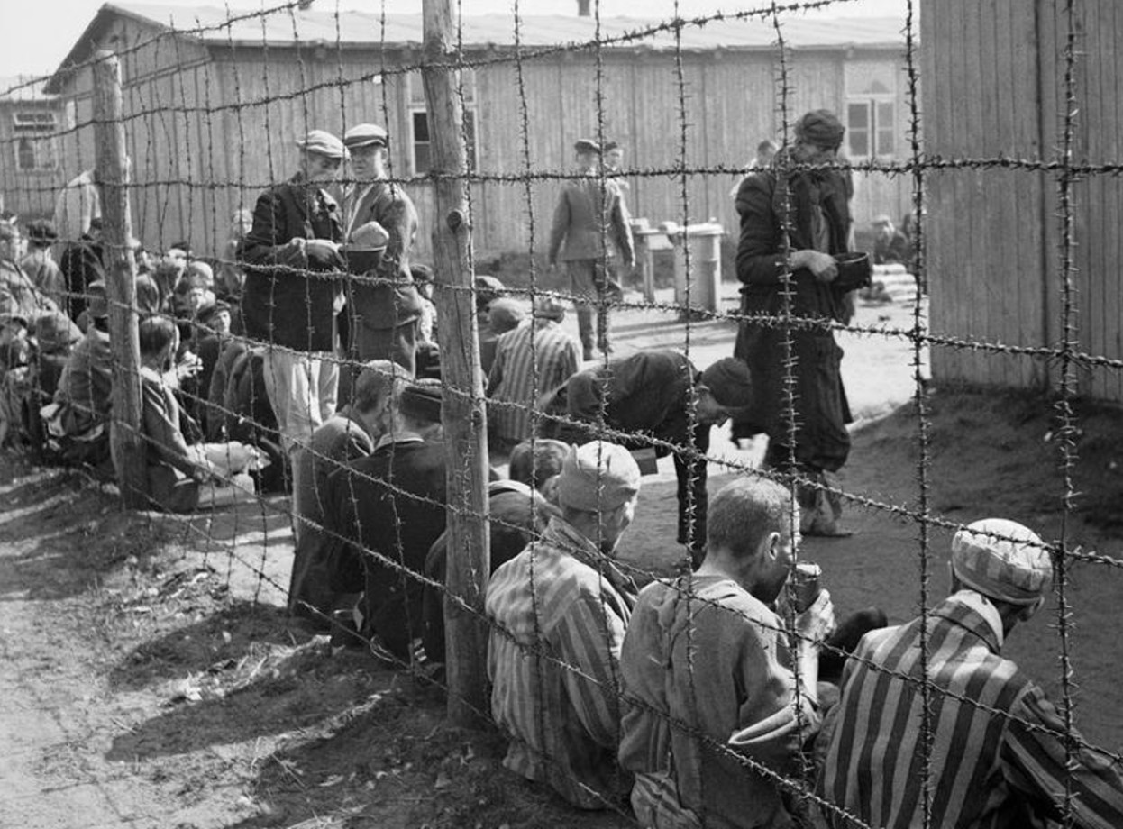 Prisoners in a German war camp during WWII