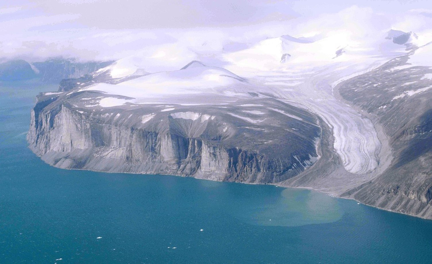 A bird's eye image taken of Nunavut in Northern Canada