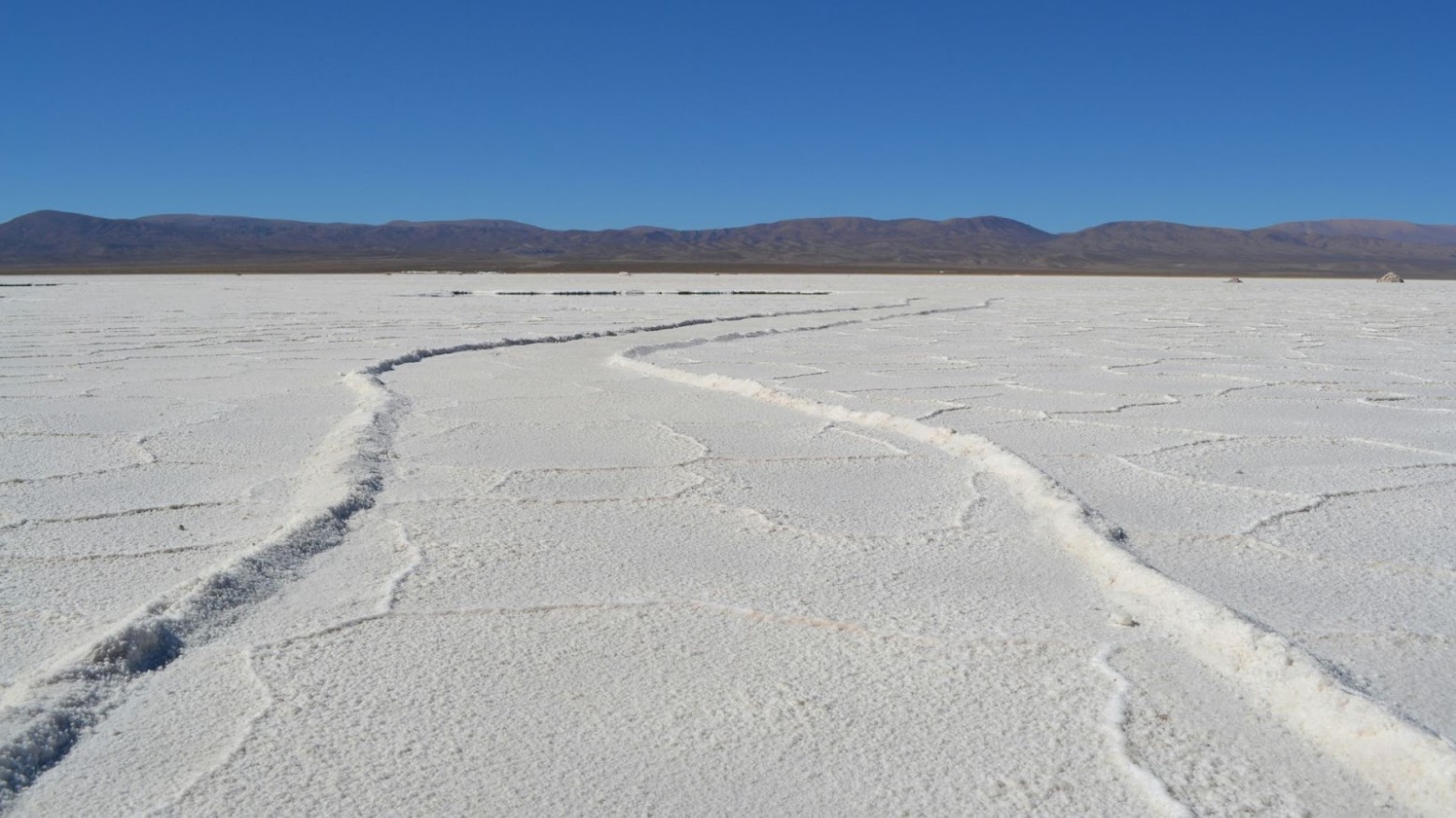 Salt plains seen in Salinas Grandes, Argentina seen in the daytime.