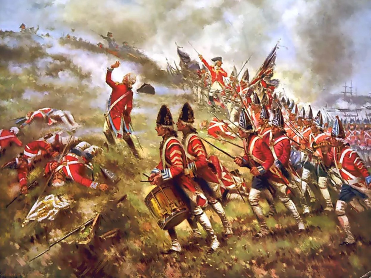 Painting of a battle during the Revolutionary War