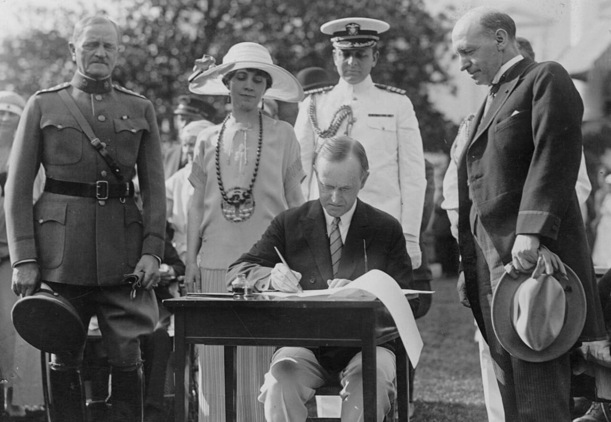 An image of former US president Calvin Coolidge