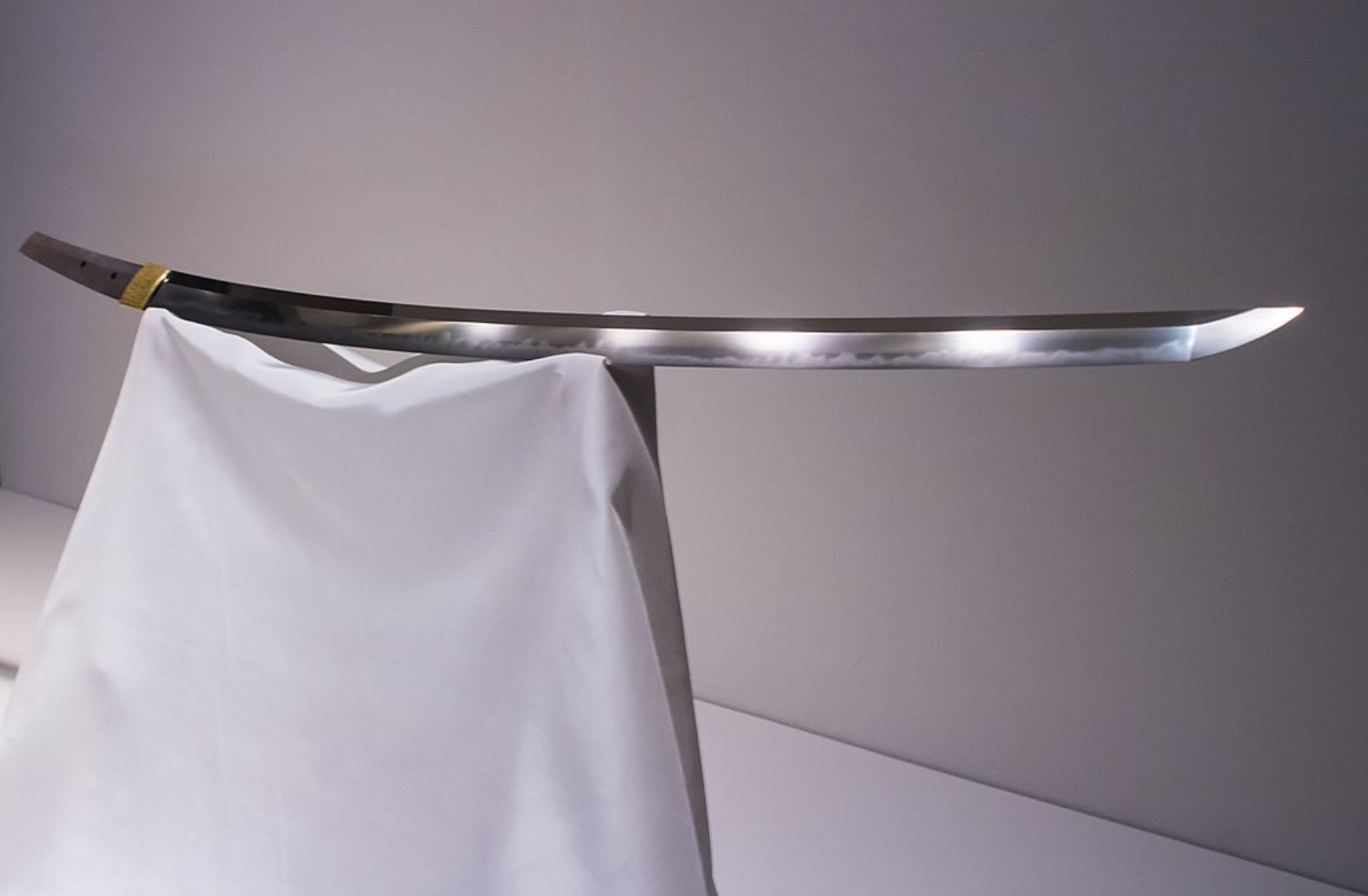 A rare Japanese sword is pictured on display at a museum