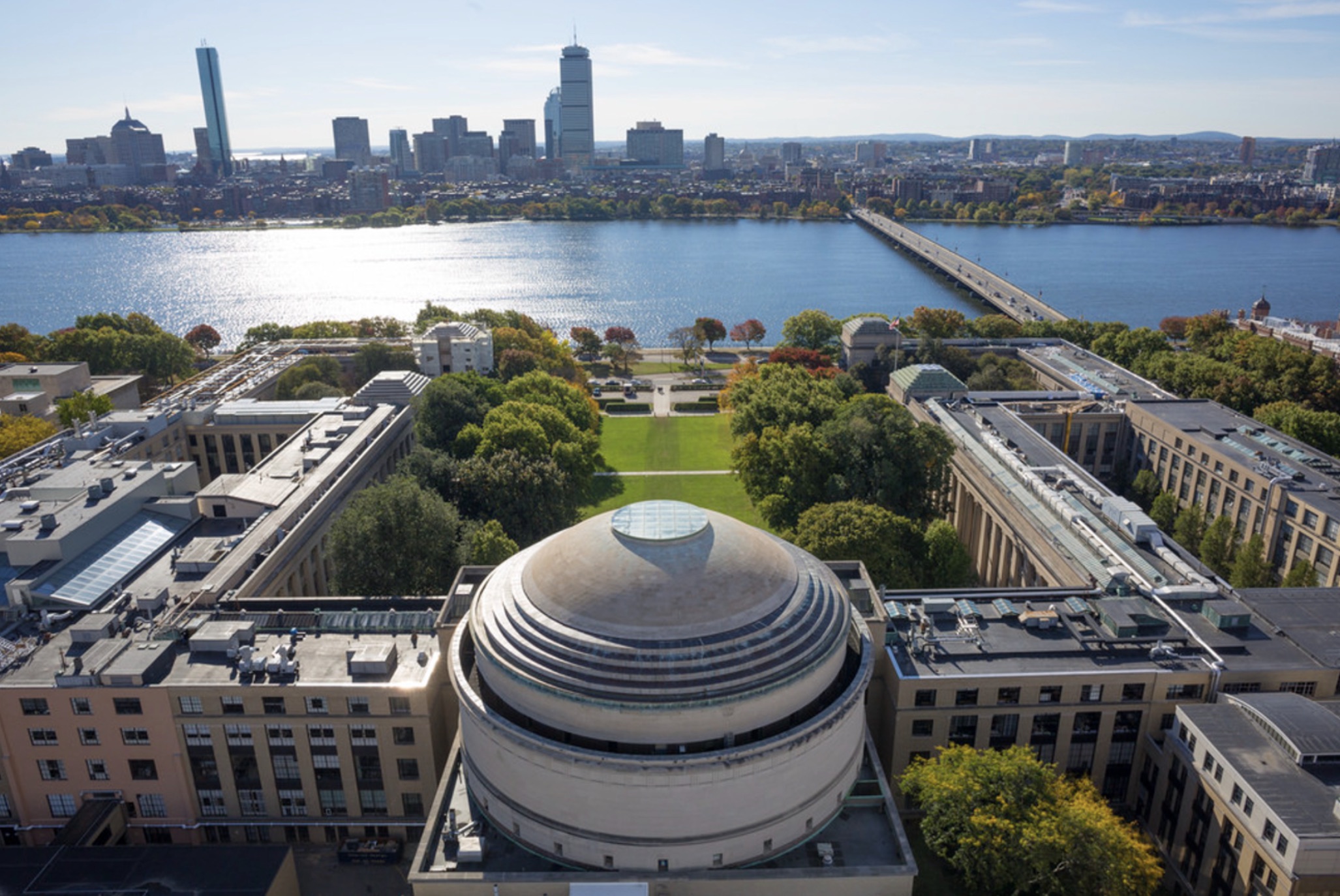 Aerial view of MIT campus in Boston, Massachusetts