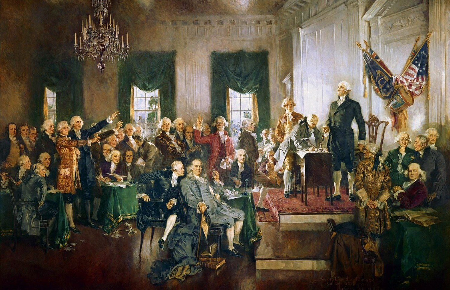 An image of the US politicians during the 18th century