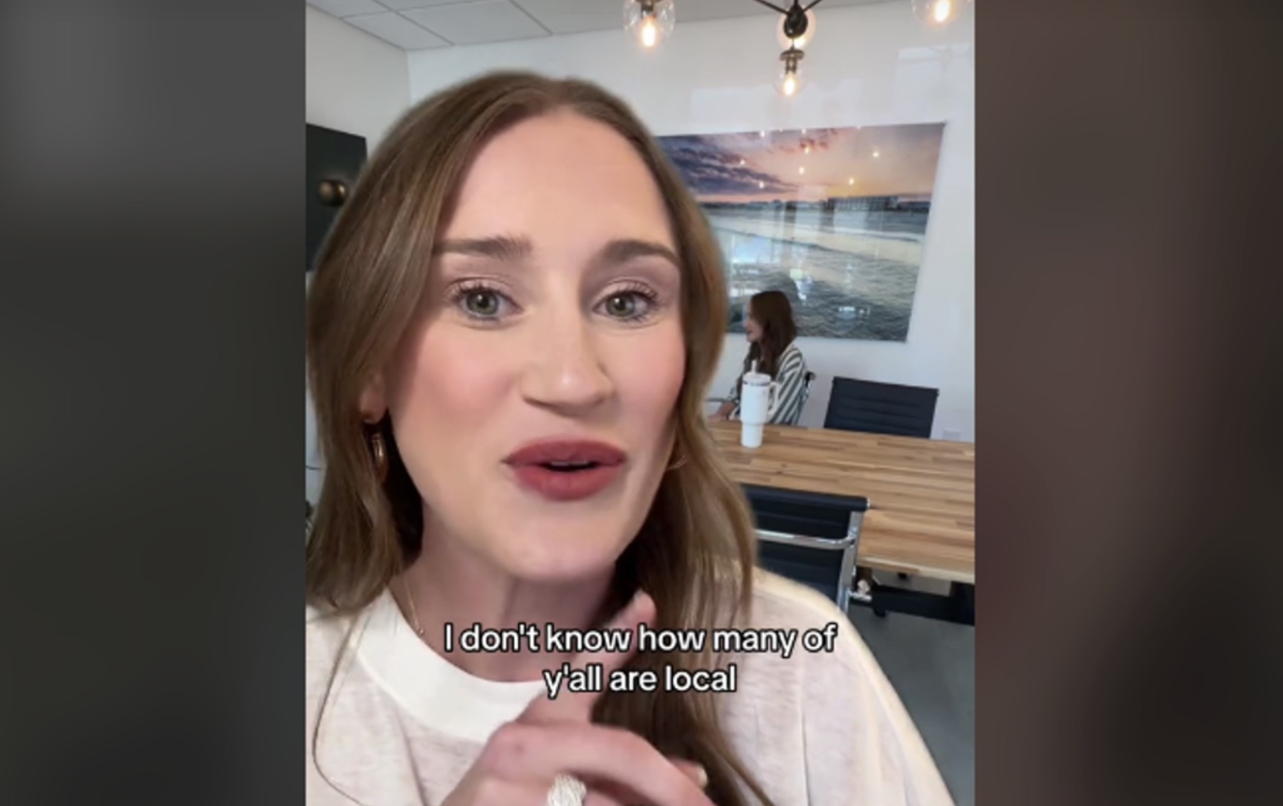 A screenshot of the realtor Caroline Holman during a TikTok video