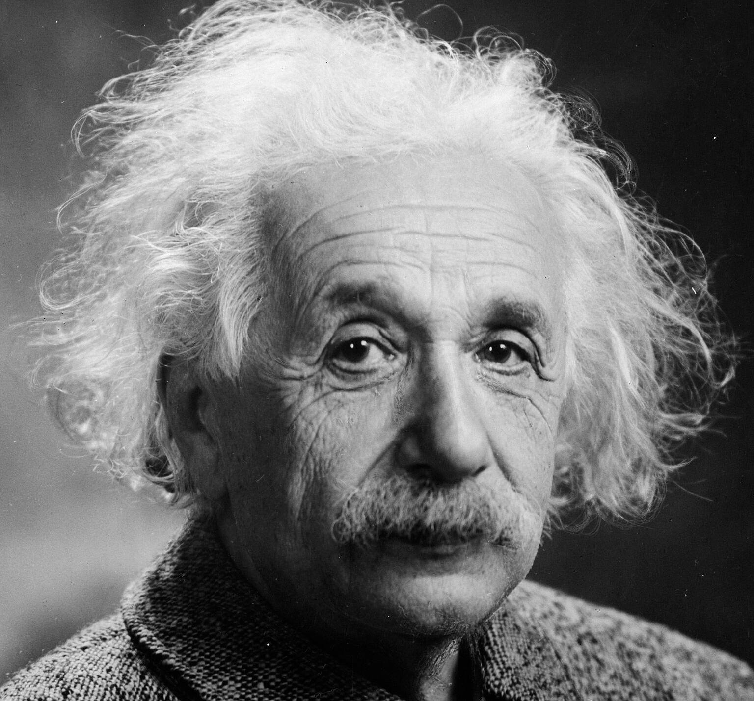 A photograph of Albert Einstein in his later life