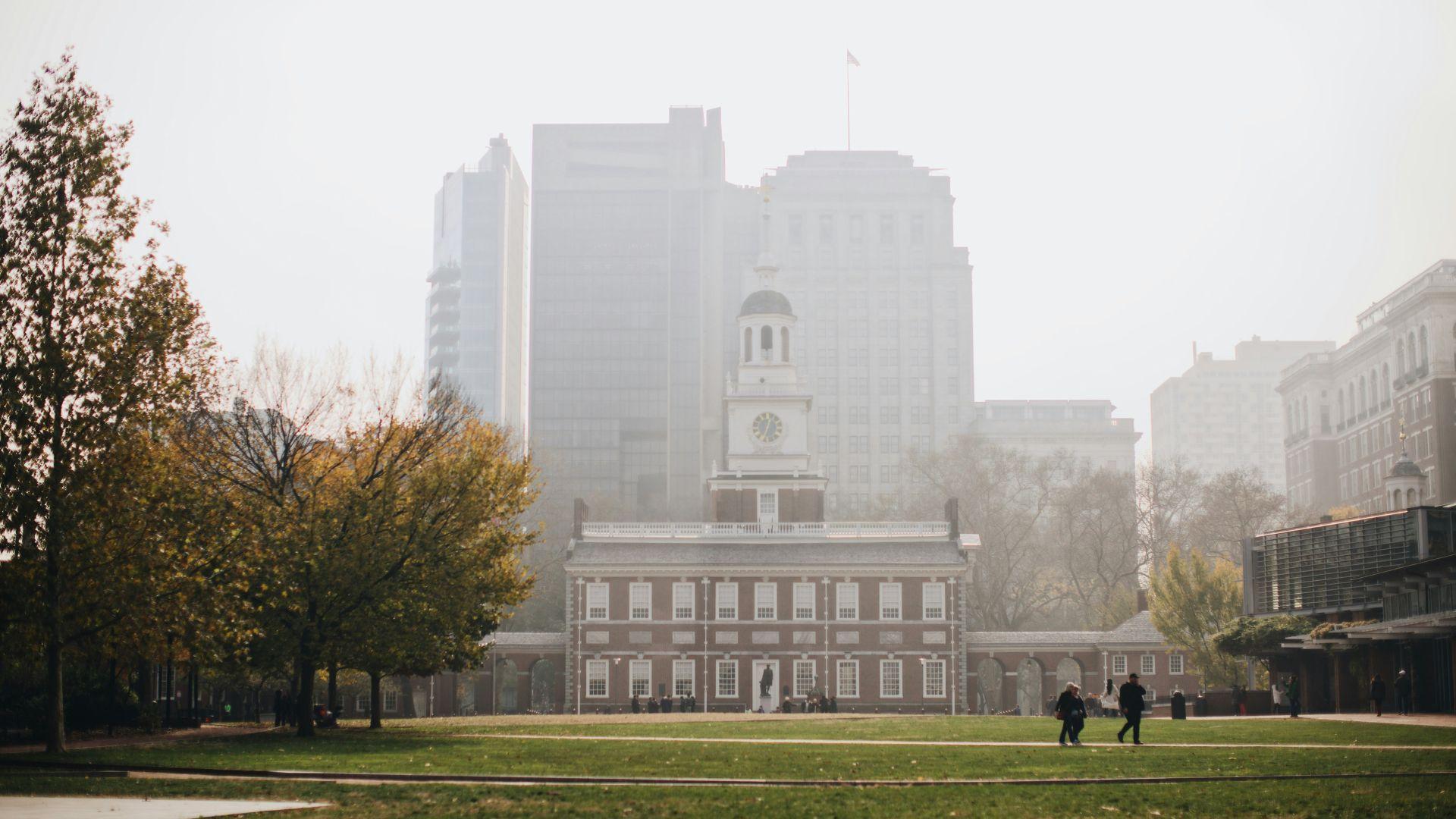 Independence National Historic Park seen in Philadelphia in the daytime.