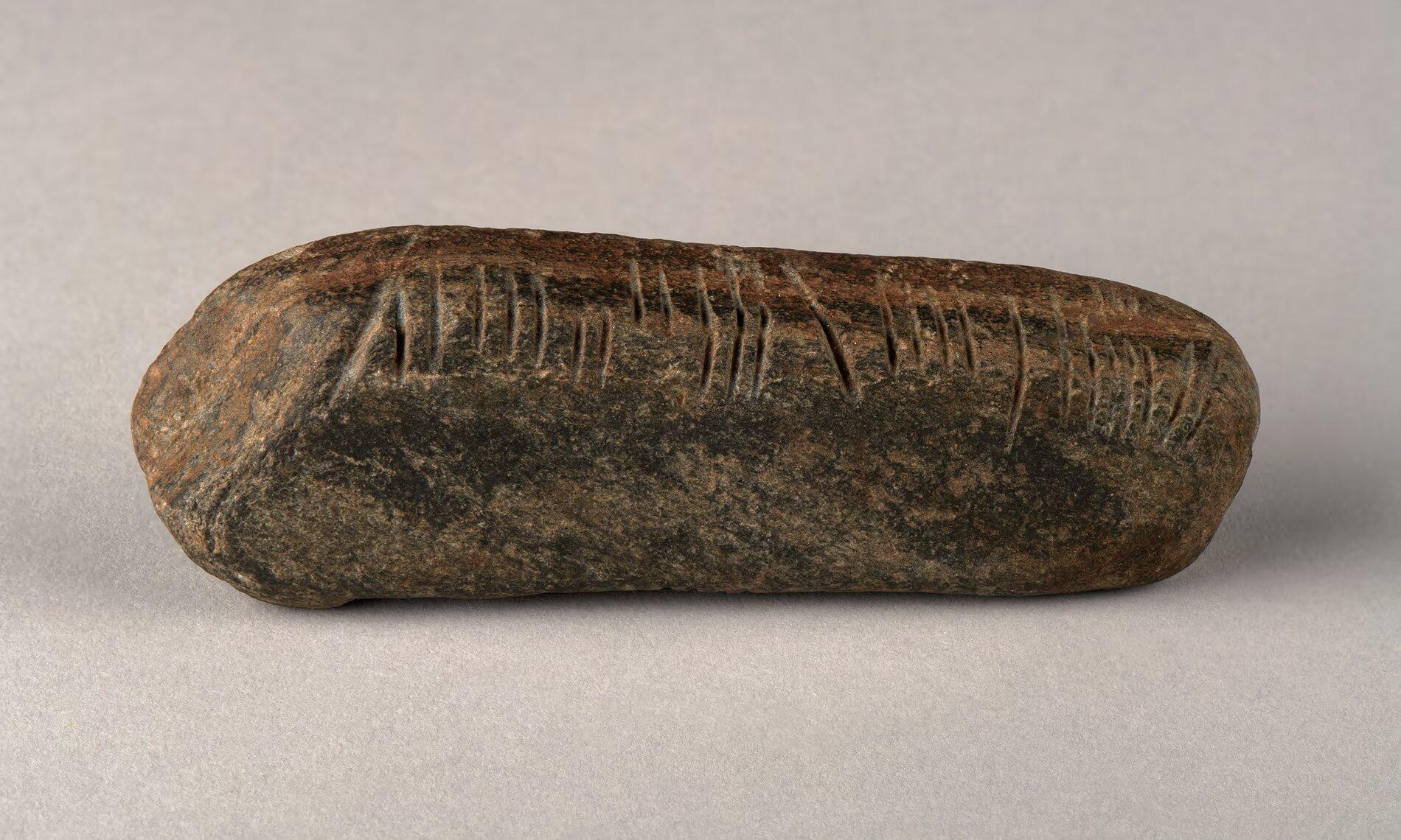 A photograph of the Ogham Stone discovered in Coventry