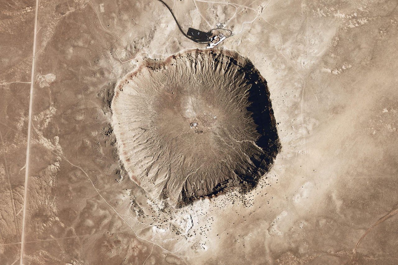 A large crater pictured from above