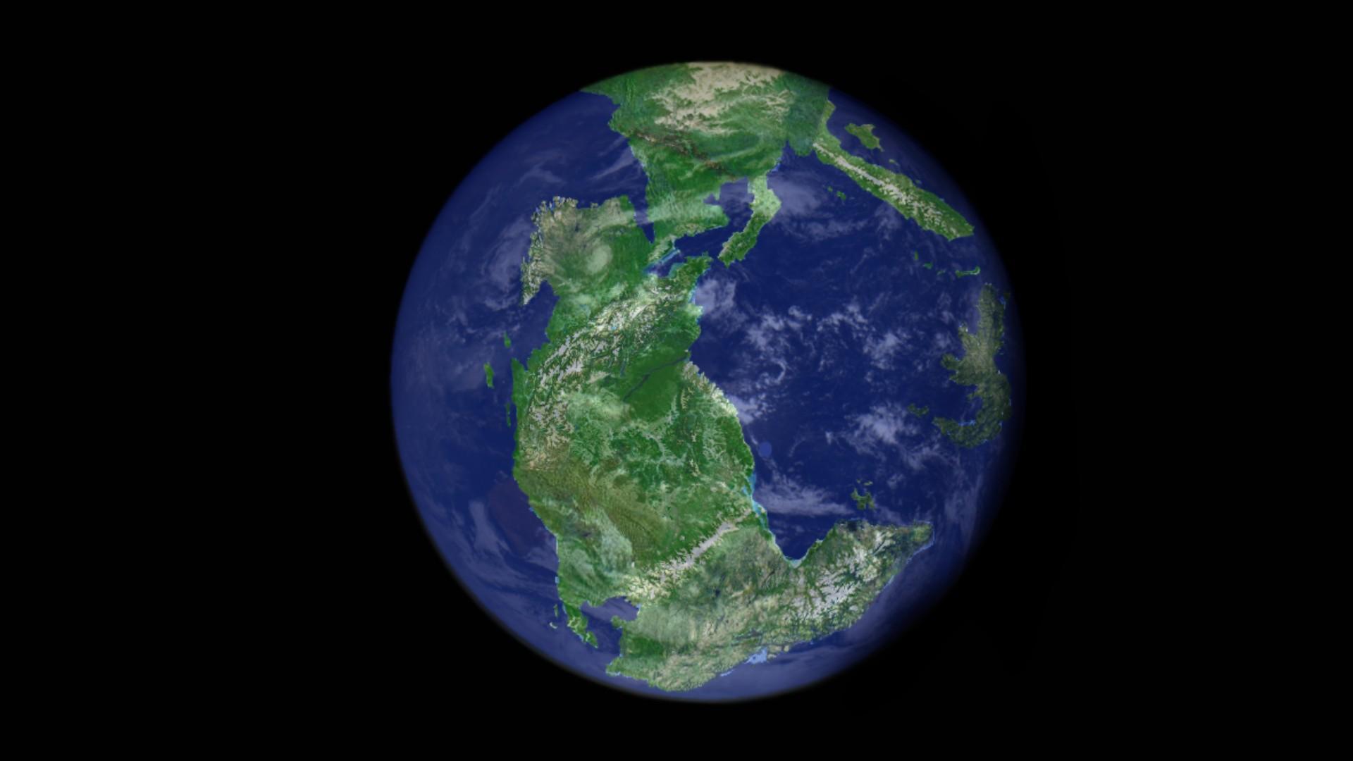 An artistic interpretation of Pangea on Earth
