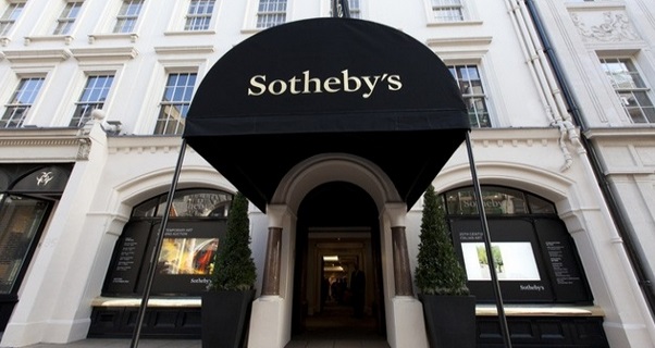 The entrance of Sotheby's in London