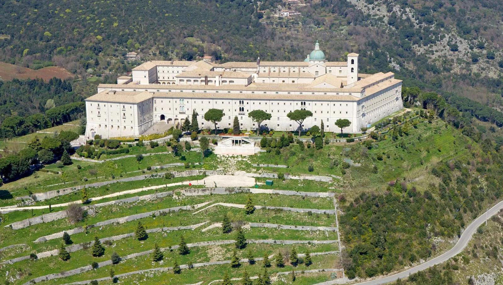 The Benedict Monastery atop the Monte Cassino Hill in Italy after being rebuilt