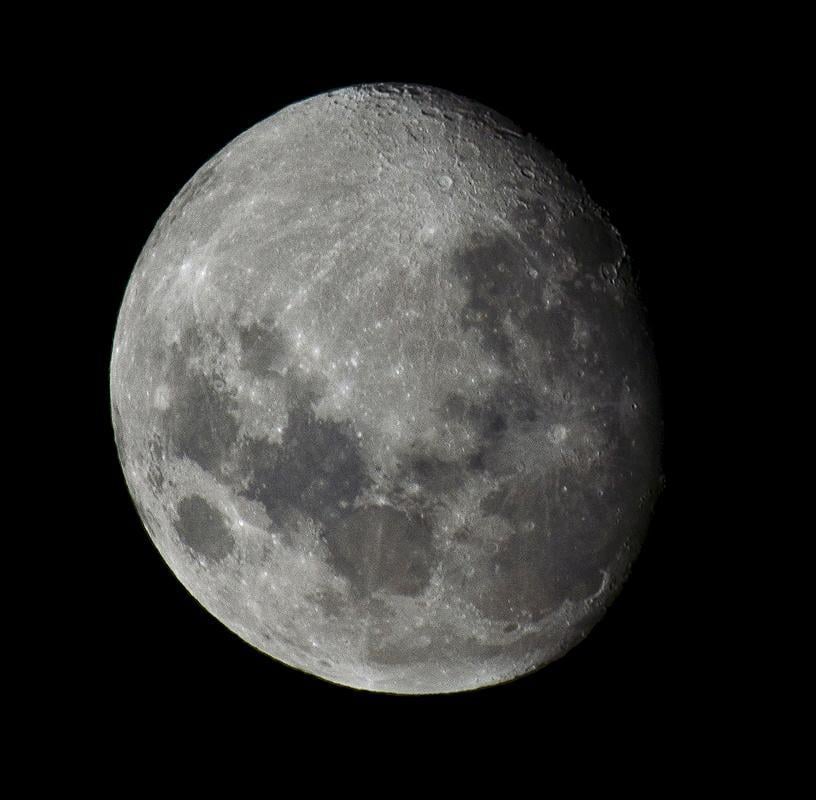 A photograph of the Moon pictured from the Southern Hemisphere