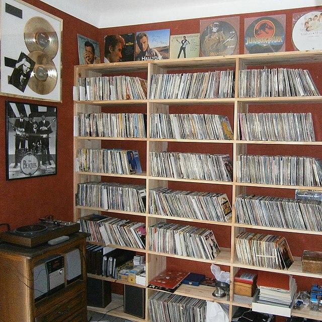 Music vinyl record collection retro vintage style