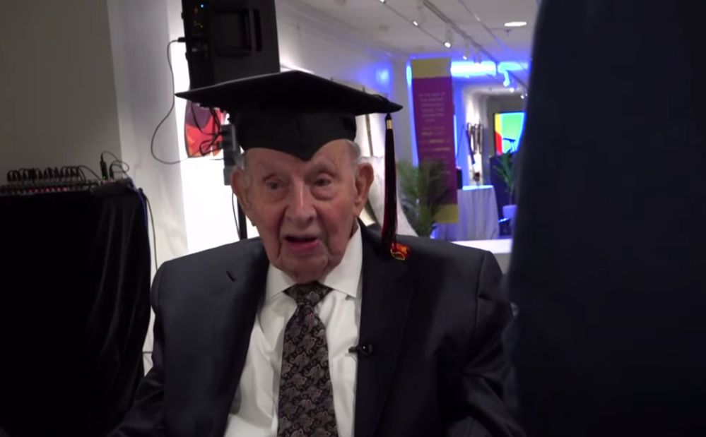 A photograph of Air Force veteran Jack Milton during his graduation