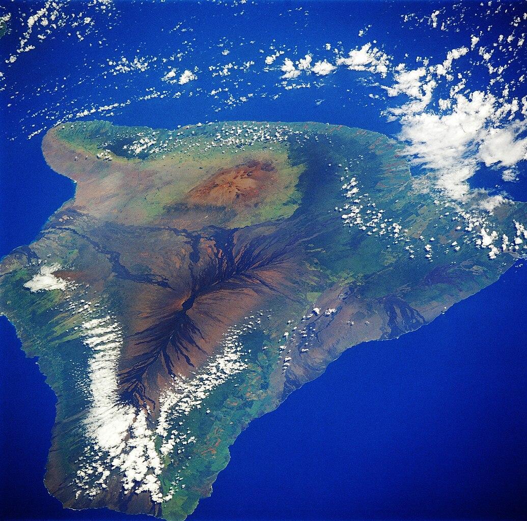 A photograph of the Island of Hawaii from above