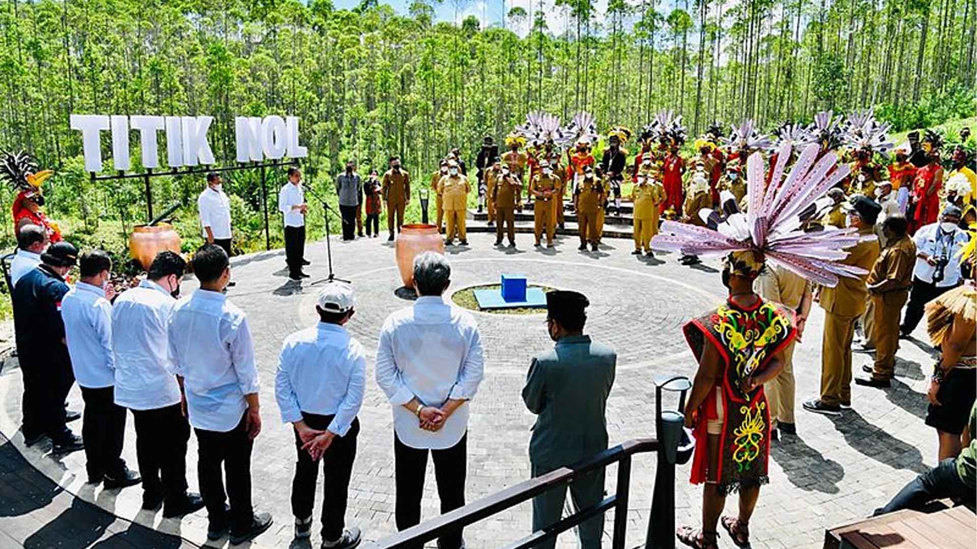 Indonesian President Joko Widodo Leads Kendi Nusantara Ritual at New Capital’s Ground Zero