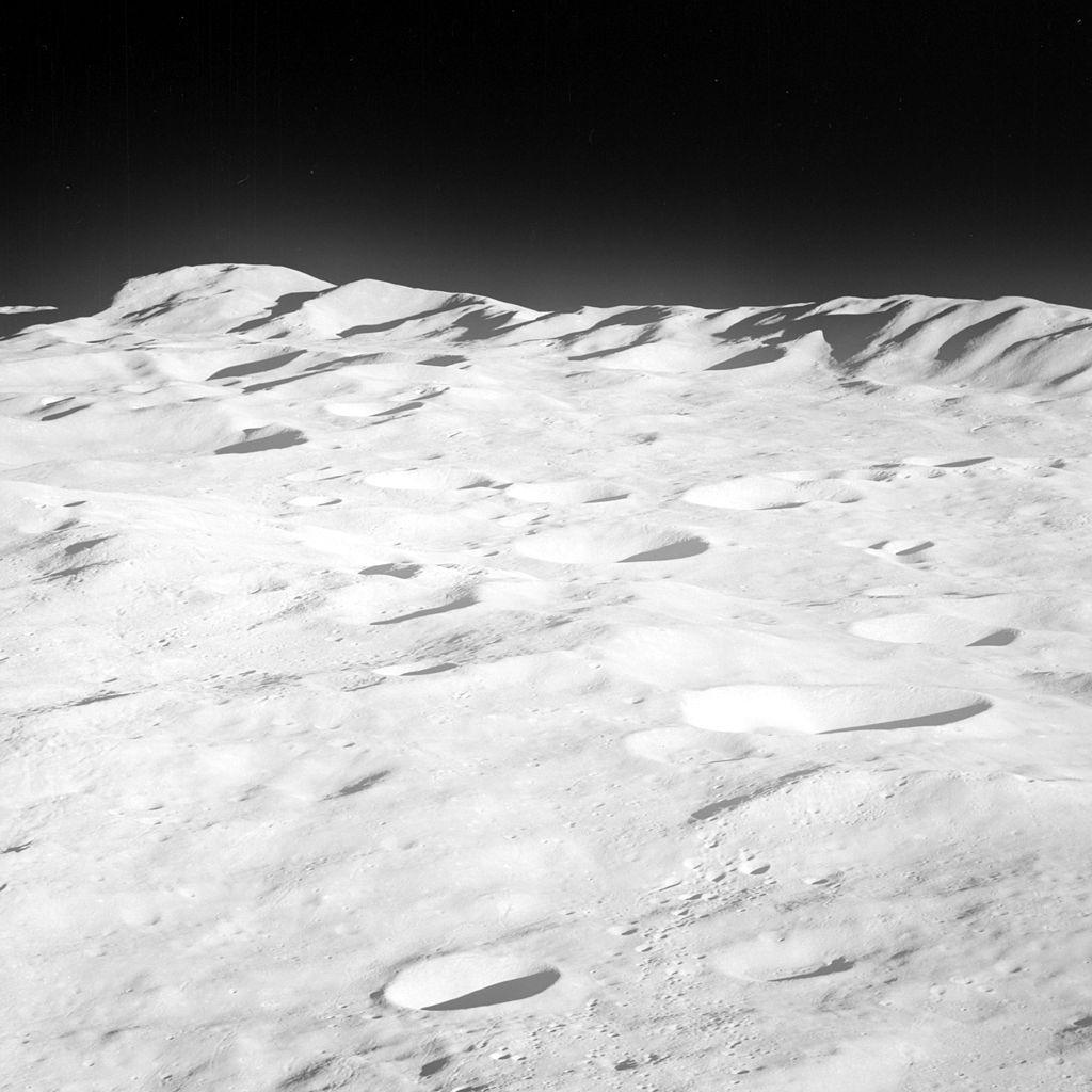A photograph of the South Pole-Aitken Basin
