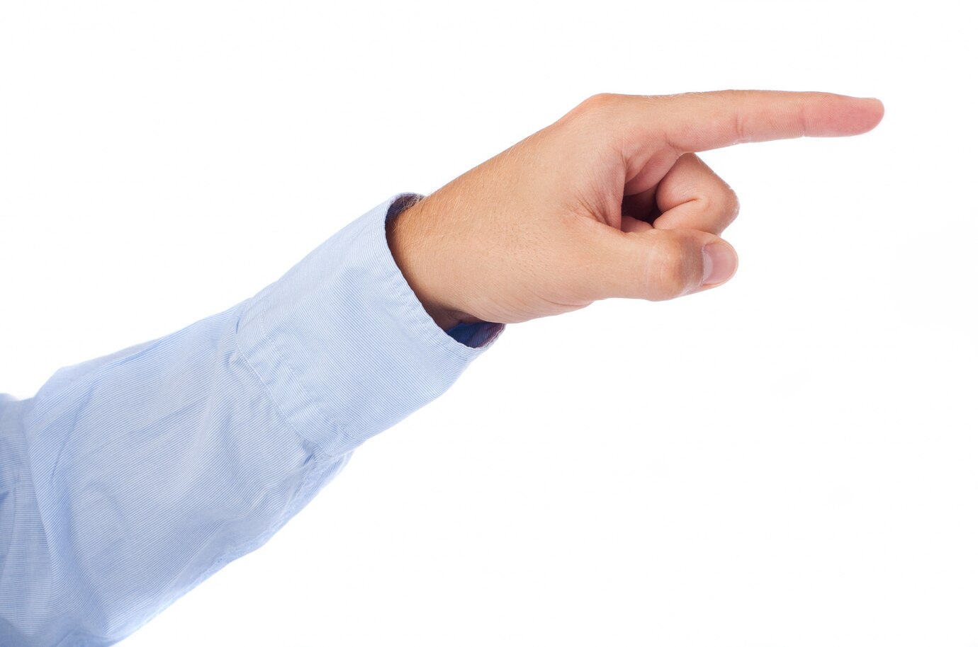 side view of hand pointing finger