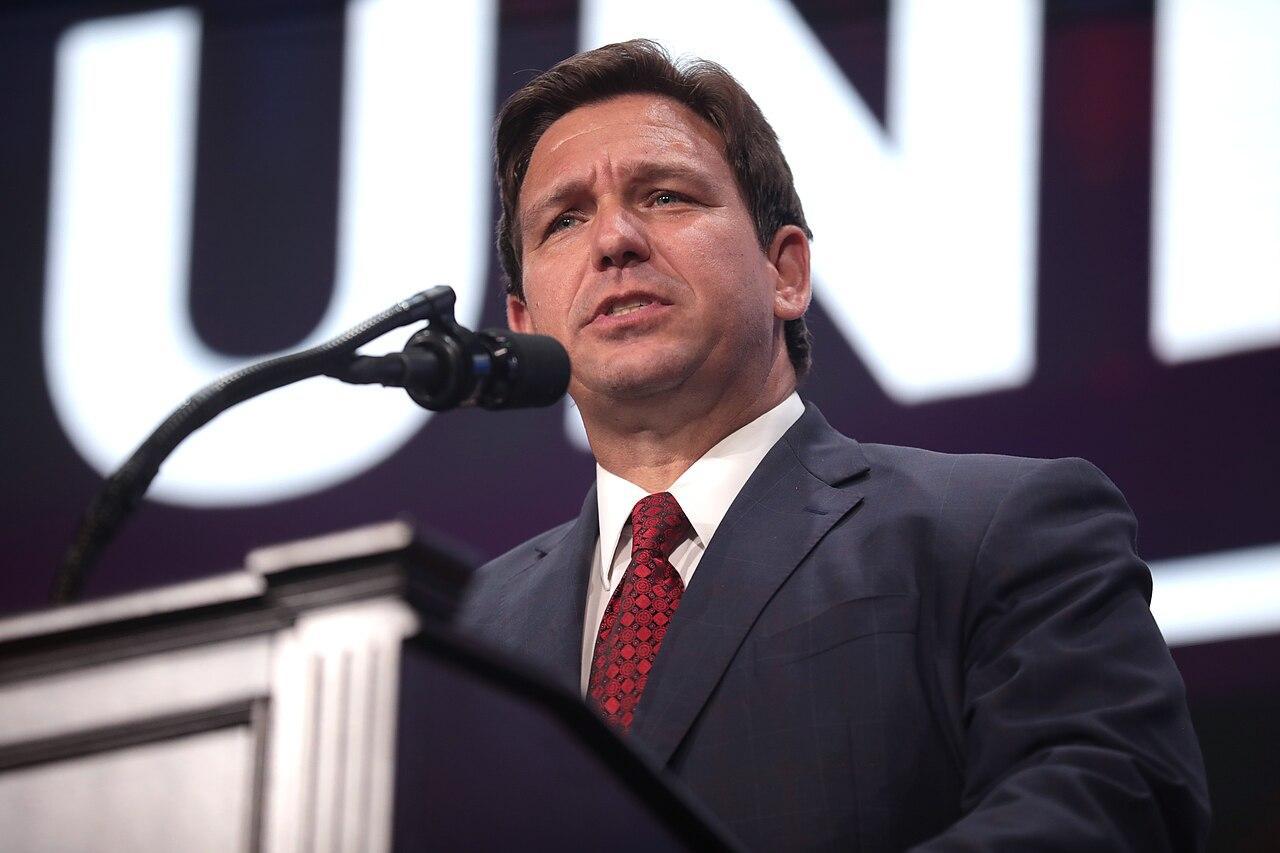 A photograph of Florida's Governor, Ron DeSantis