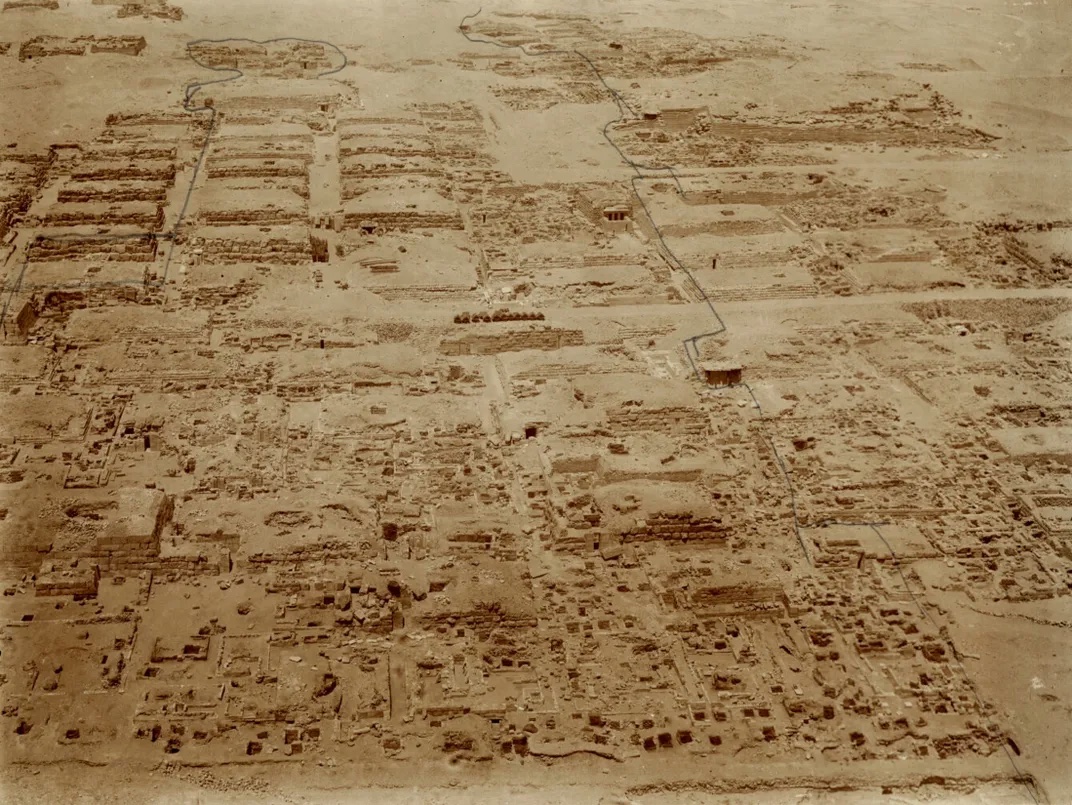 Giza's Western Cemetery, as viewed from the Great Pyramid of Khufu