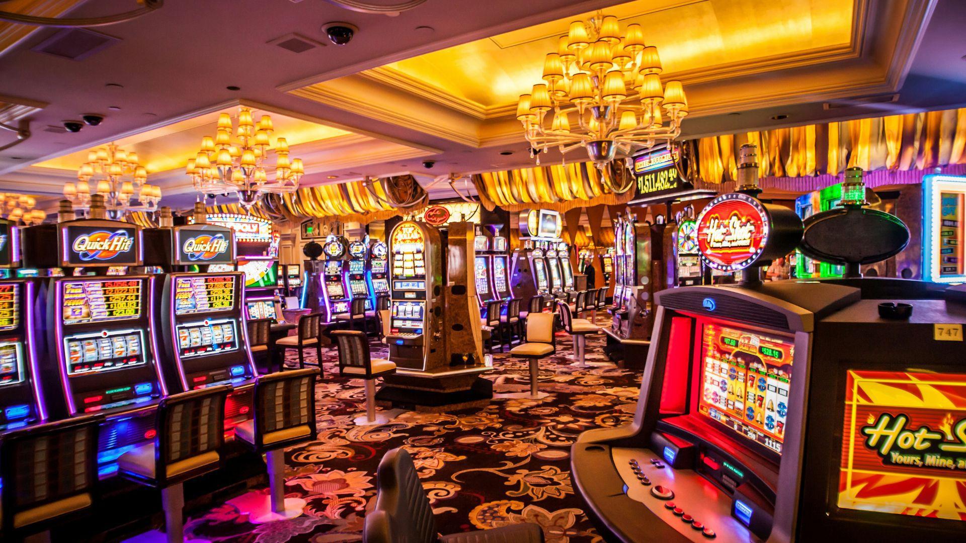 A casino with gambling machines seen in Las Vegas, Nevada.