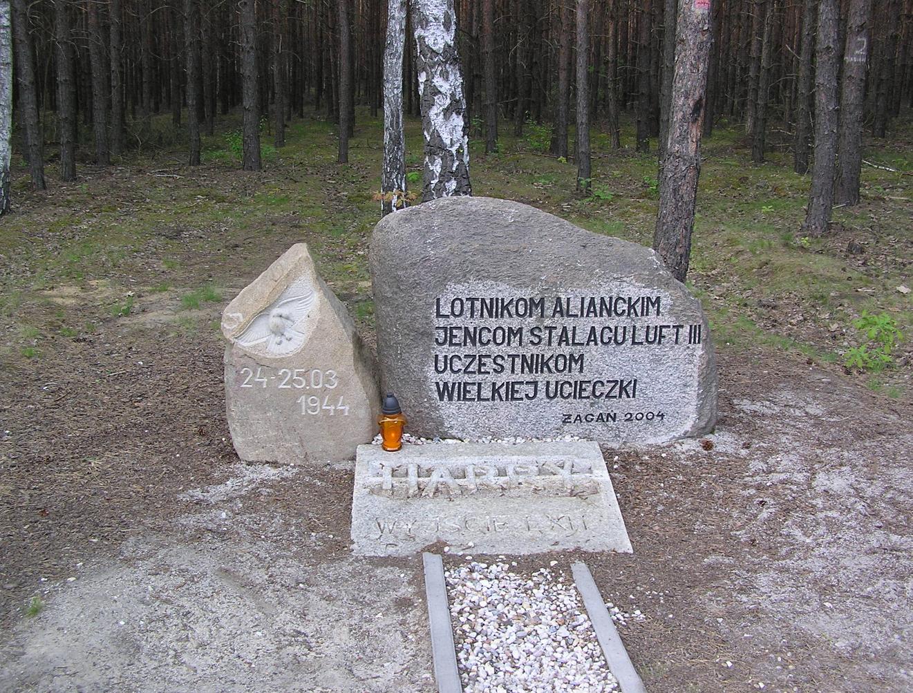 A grave stone at the POW camp