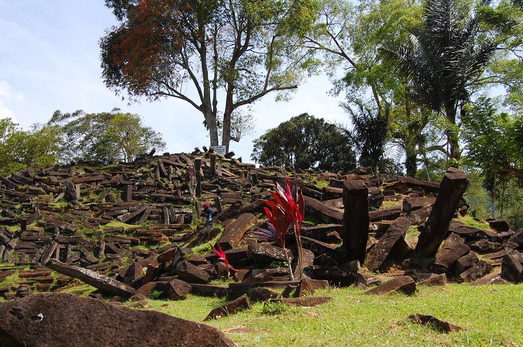 Gunung Padang ("Mount Padang", but not high enough as a mount, only a hill) is a large megalithic site in Regency of Cianjur area. This site was mentioned on a report by Dutch first, then was re-opened in 1979.