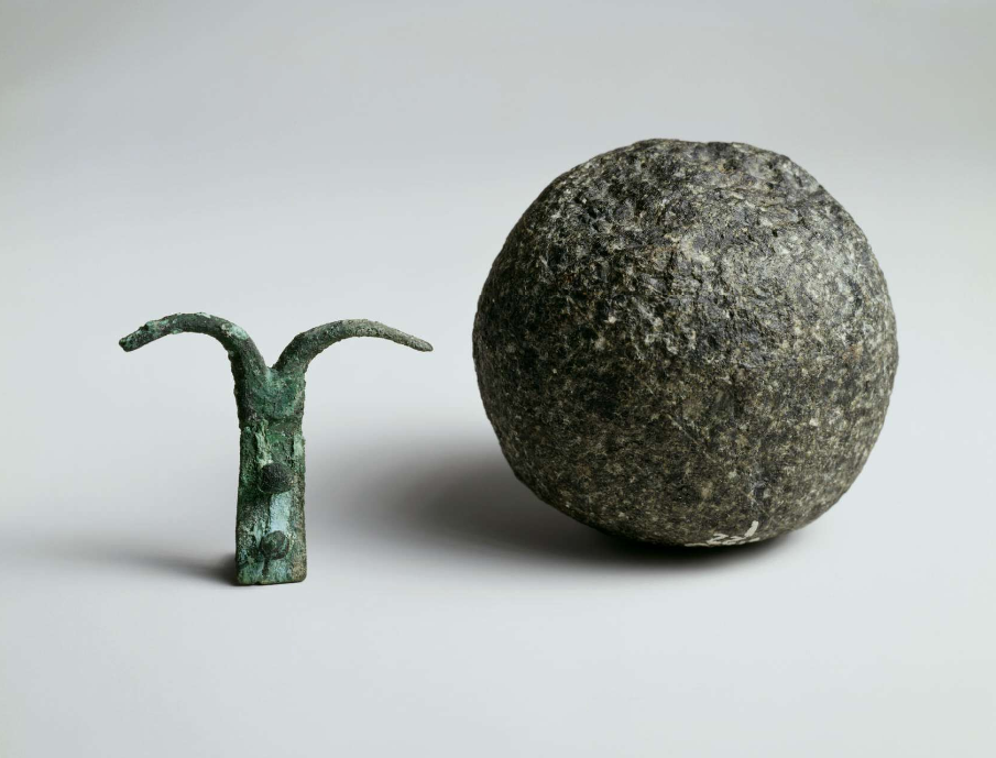 A stone sphere and an unusual copper item were discovered within the Queen’s Chamber