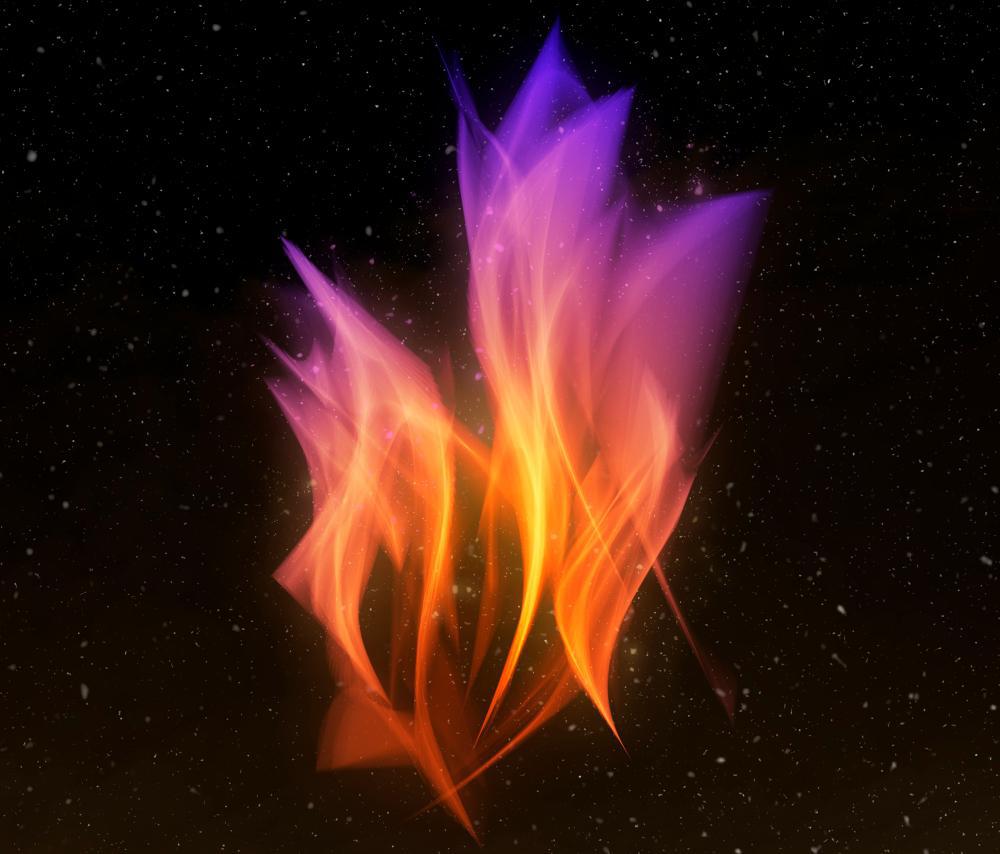 An artist's depiction of a flame