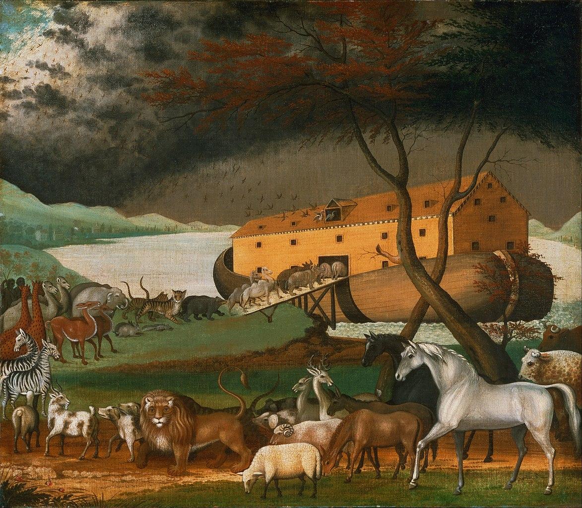 A painting of animals entering Noah’s ark