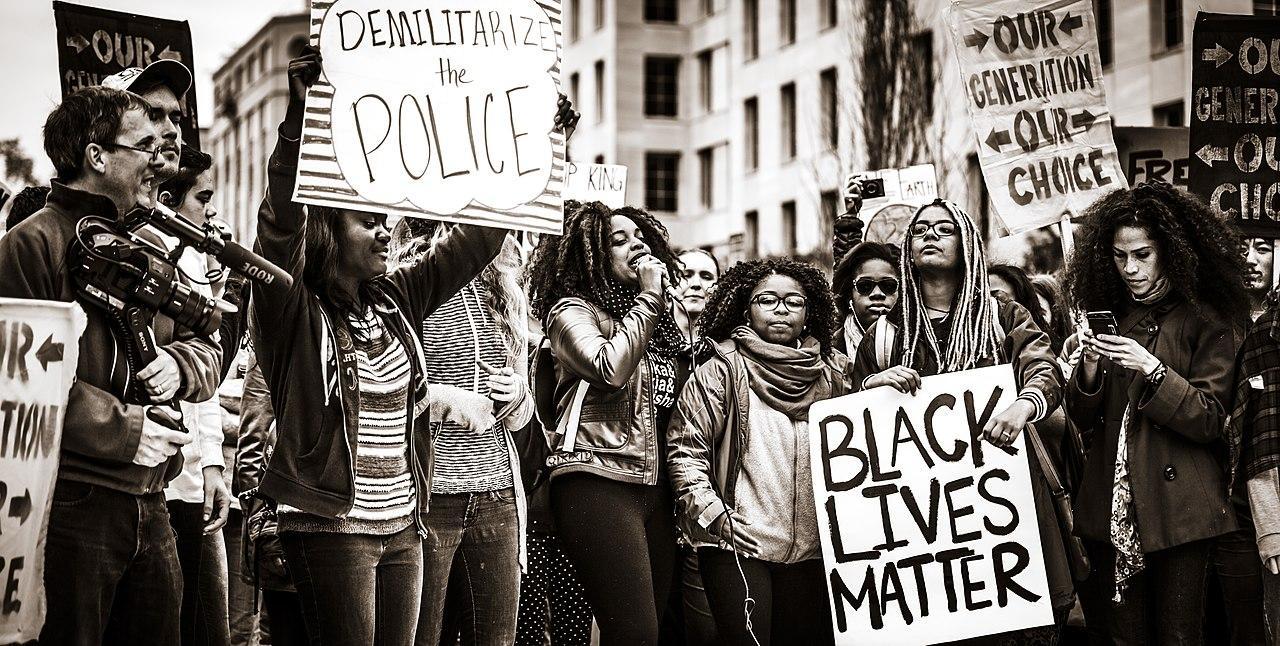 A photograph of a civil rights protest in the US