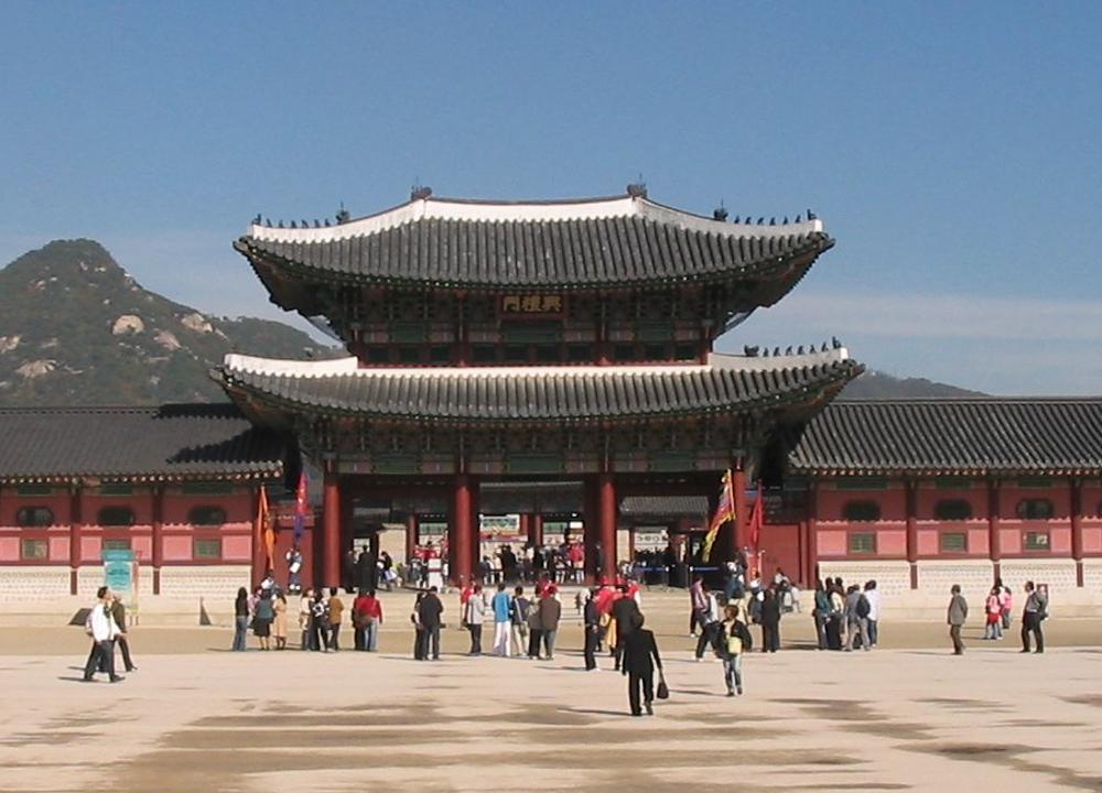 An exterior view of the Gyeongbokgung Palace in Seoul
