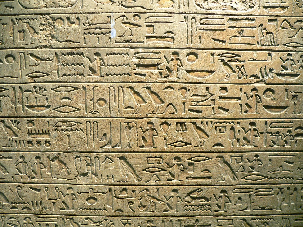 A photograph of ancient Egyptian hieroglyphs