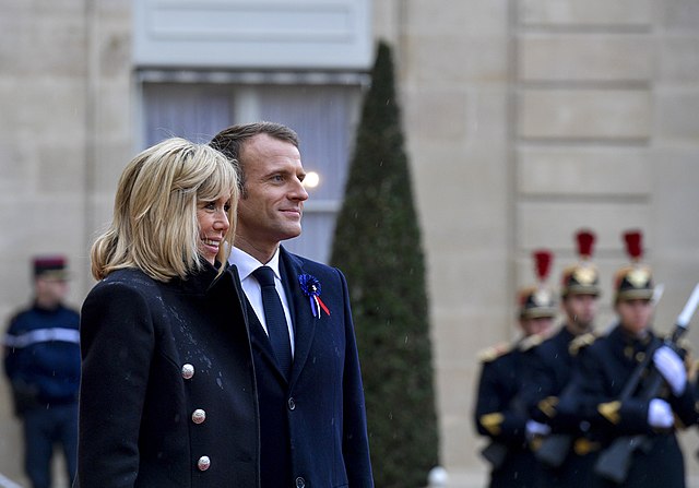 Macron and wife