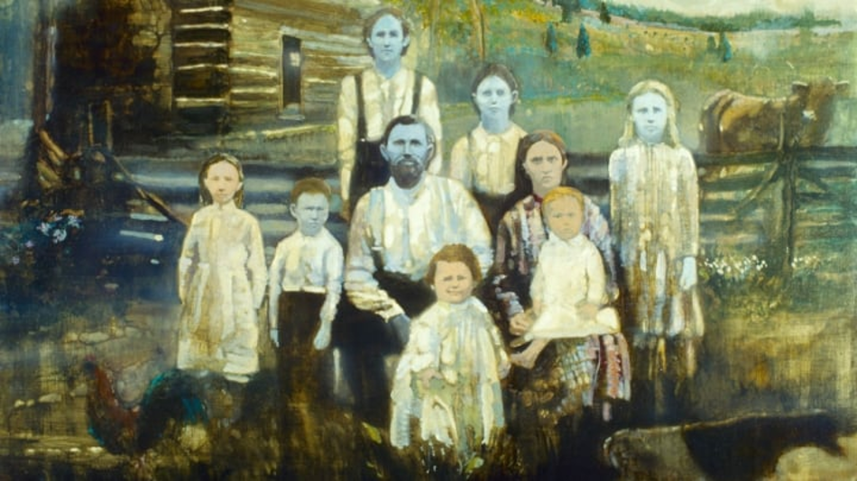 A photograph of the blue-skinned Fugate family
