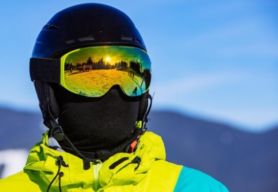 Person wearing ski mask