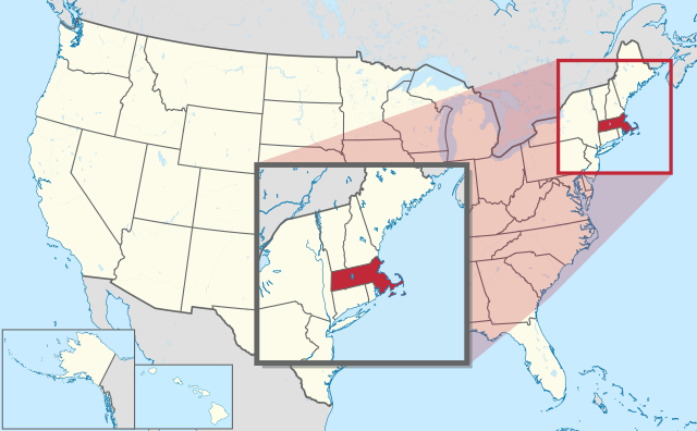 map with Massachusetts highlighted