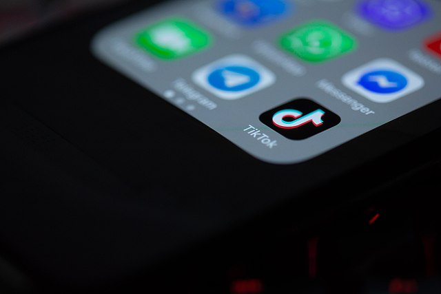 TikTok icon on smartphone