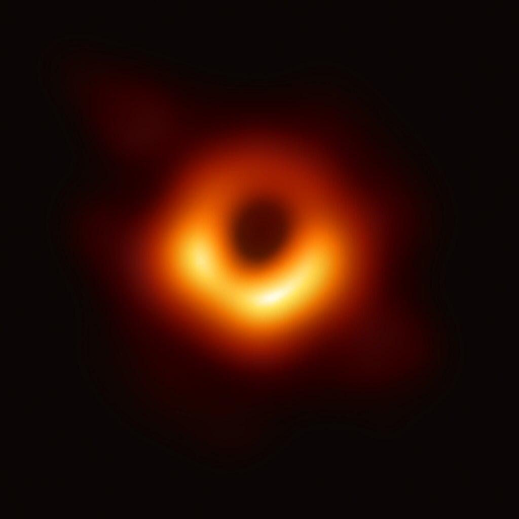 A photograph of a black hole